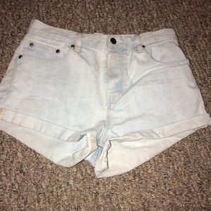 Light wash jean shorts